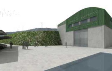 hangar  proyecto central hidroeléctrica Mequinenza