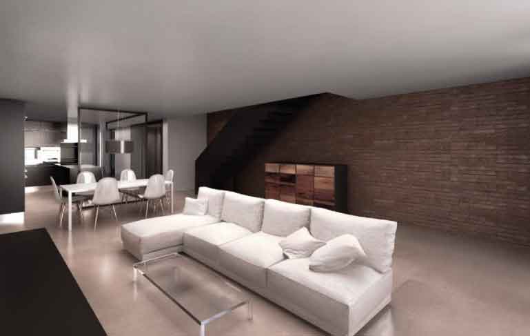 reforma vivienda cornella sofa salón