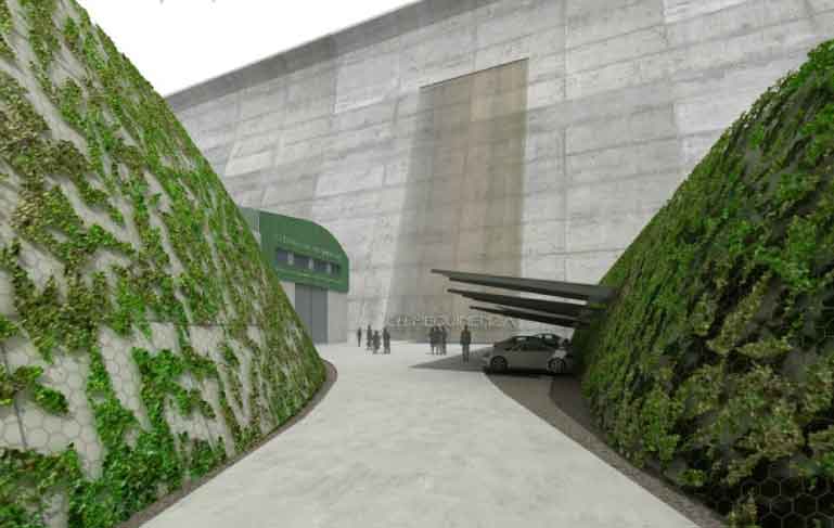 muro proyecto central hidroeléctrica Mequinenza